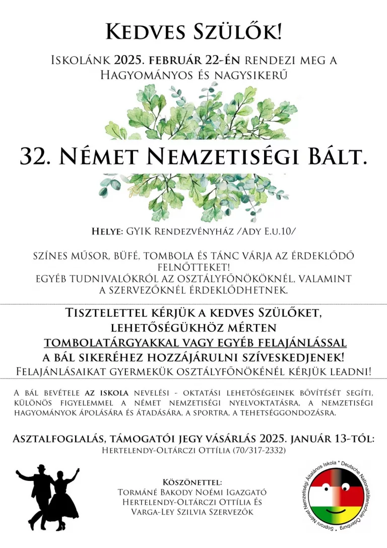 32. Német Nemzetiségi Bál (2025. február 22.)